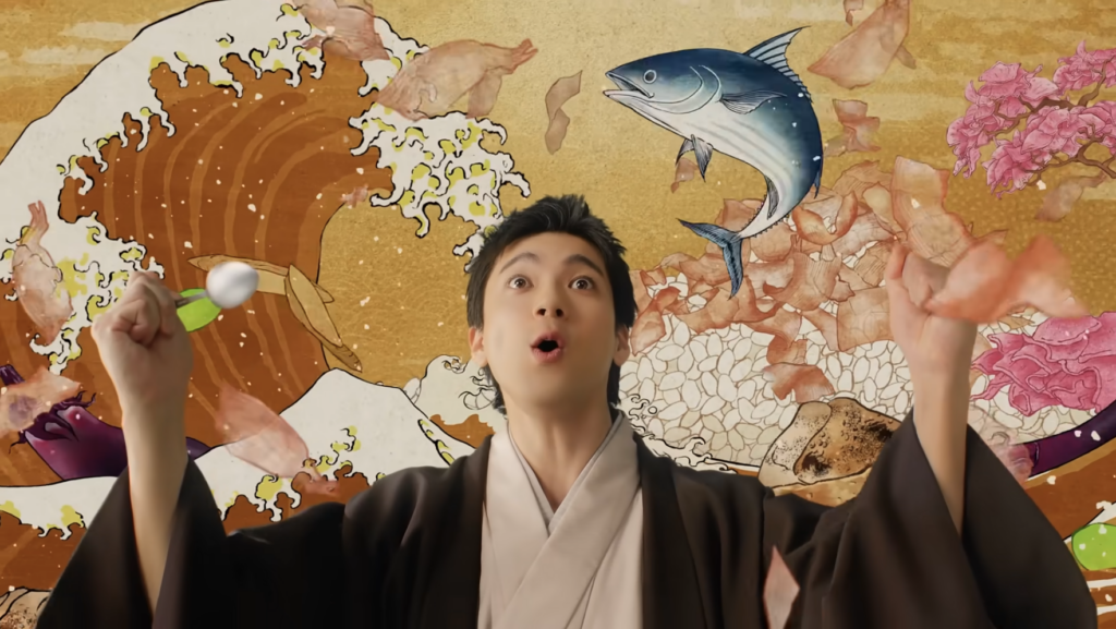 カレーハウスCoCo壱番屋様CM「踊る屏風絵篇」屏風絵イラスト